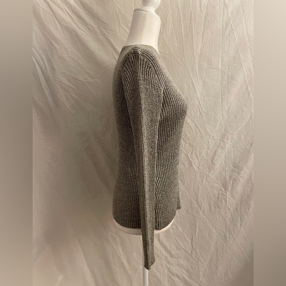The Limited Long Sleeve Sparkly Silver Sweater Size S - Picture 3 of 10